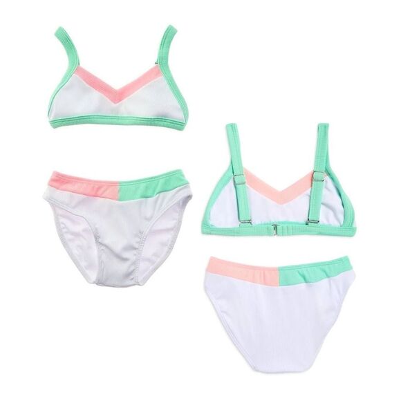 Peixoto NWT Girl's 2pc Tina Bikini Set white Neon Sz 16